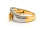 Bague 55 Bague contemporaine en or jaune et or blanc 18 carats sertie de diamants 58 Facettes B816