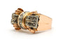 Bague 53 Bague Art déco sertie de diamants taille rose en or jaune 18 carats 58 Facettes 23520