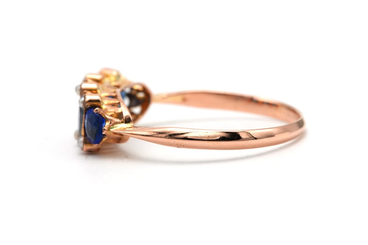 Bague 51 Bague Art déco sertie de saphirs et perles en or jaune 18 carats 58 Facettes B817