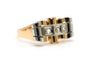 Bague 56 Art déco - Bague en or jaune et blanc 18 carats et diamants 58 Facettes 22767
