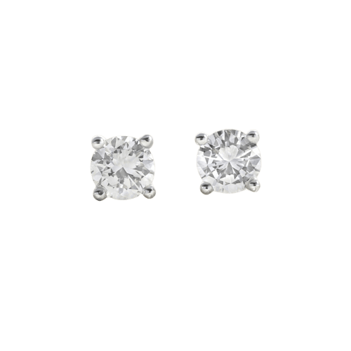 Boucles d'oreilles Alpha - Puces d’oreilles en or blanc 750 et diamants 58 Facettes 66000167