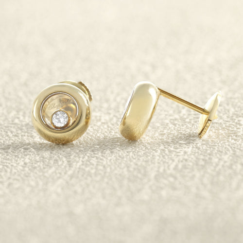 Boucles d'oreilles Puces d'oreilles Chopard Happy Diamonds Icons Or jaune et Diamant 58 Facettes 66300068