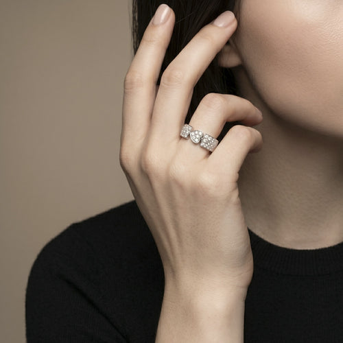Bague 54 Bague Piaget Coeur Or gris et Diamants 58 Facettes OC-61E00520