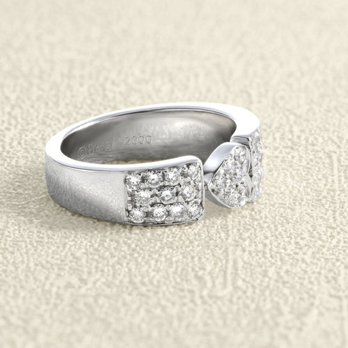 Bague 54 Piaget - Bague Cœur en or gris et diamants 58 Facettes OC-61E00520