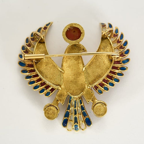 Broche Broche motif égyptien en or jaune et émail 58 Facettes LF4