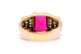 Bague 64 Bague Art déco en or jaune 18 carats, rubis synthétique et diamants 58 Facettes 22692
