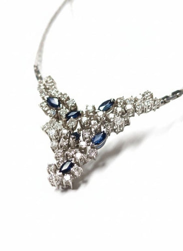 Collier Collier ras-de-cou vintage - Collier en or 18K avec diamants et saphirs 58 Facettes E58