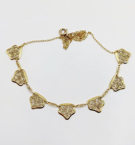 Collier Collier draperie Art nouveau à motifs filigranés en or 18k 58 Facettes A06735