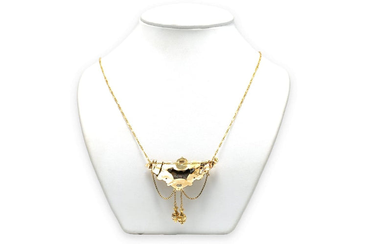 Collier Collier Napoléon III en or jaune 18 carats, perles et turquoises 58 Facettes 23352