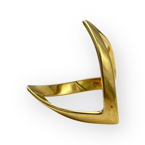 Bague 56 Bague chevron ouverte en or jaune 750 58 Facettes 149066878