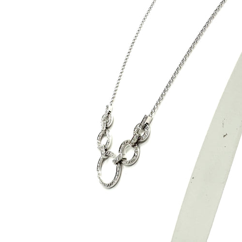 Collier Collier en or blanc pavé de diamants 58 Facettes Z15B51803