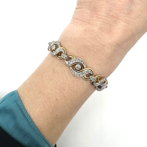 Bracelet Bracelet - Bracelet en platine, or jaune et diamants 58 Facettes Z15B51764