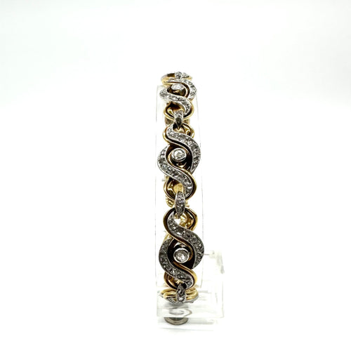 Bracelet Bracelet en platine et or jaune 750 avec diamants taille rose 58 Facettes Z15B51764