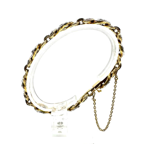 Bracelet Bracelet en platine et or jaune 750 avec diamants taille rose 58 Facettes Z15B51764