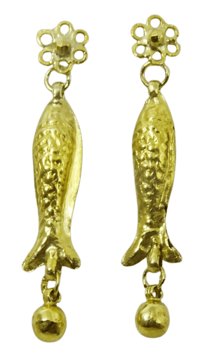 Boucles d'oreilles Boucles d’oreilles vintage poisson en or 14 et 21 carats 58 Facettes earrings 24