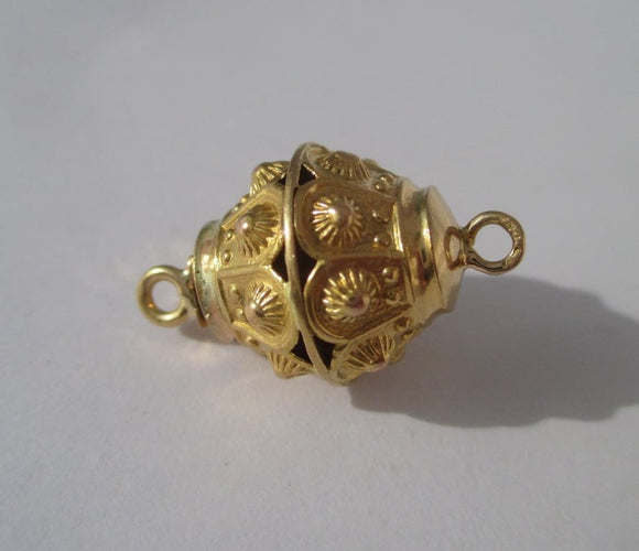 Pendentif Fermoir pendentif ancien sphère cannnetille en or rose 18 carats 58 Facettes Fermoir