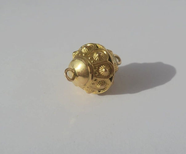 Pendentif Fermoir pendentif ancien sphère cannnetille en or rose 18 carats 58 Facettes Fermoir