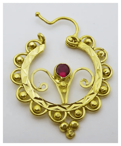 Boucles d'oreilles Boucles d’oreilles demi-créoles vintage en or 18 carats et rubis 58 Facettes earrings 29