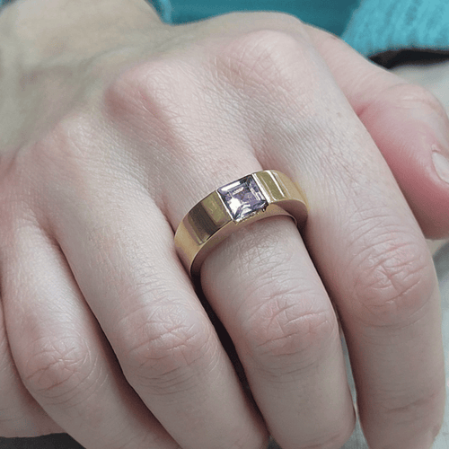 Bague 54 Bague en or 18k et améthyste 58 Facettes S124