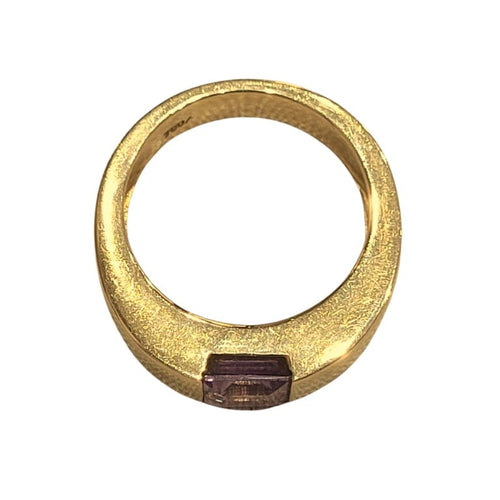 Bague 54 Bague en or jaune 18k avec améthyste 0,91 ct 58 Facettes S124
