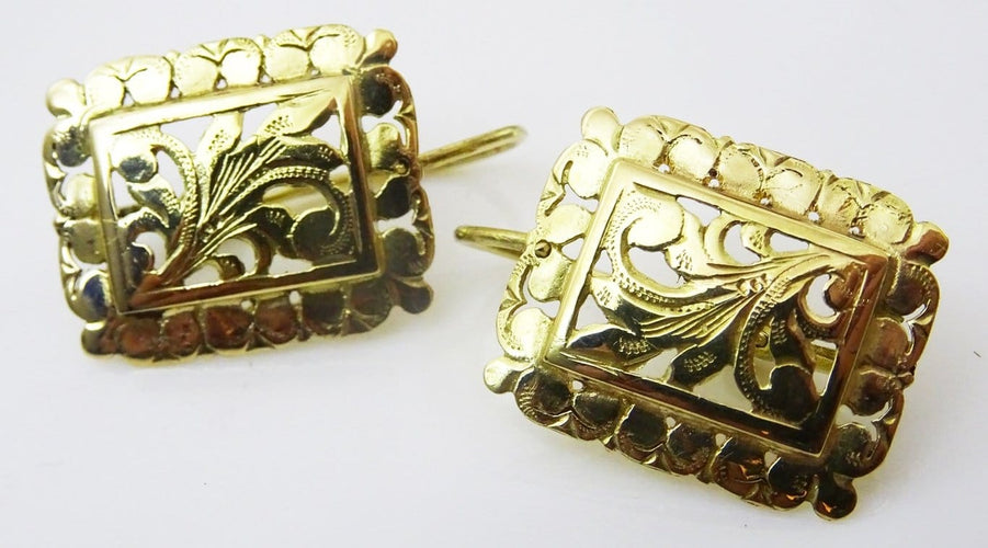 Boucles d'oreilles Boucles d'oreilles vintage marocaines en or jaune 18 carats 58 Facettes earrings 33