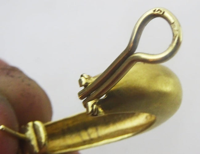 Boucles d'oreilles Boucles d’oreilles créoles vintage en or jaune 14 carats 58 Facettes earrings 37