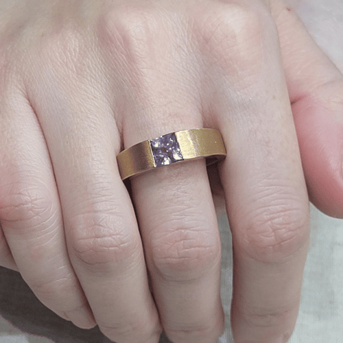 Bague 59 Bague en or 18k et améthyste 58 Facettes T22