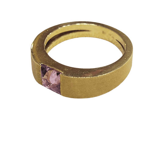 Bague 59 Bague en or 18k et améthyste 58 Facettes T22