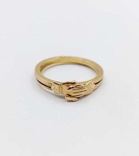 Bague 49 Bague Fédé victorienne en or 18k cœur et mains, circa 1880 58 Facettes A06750