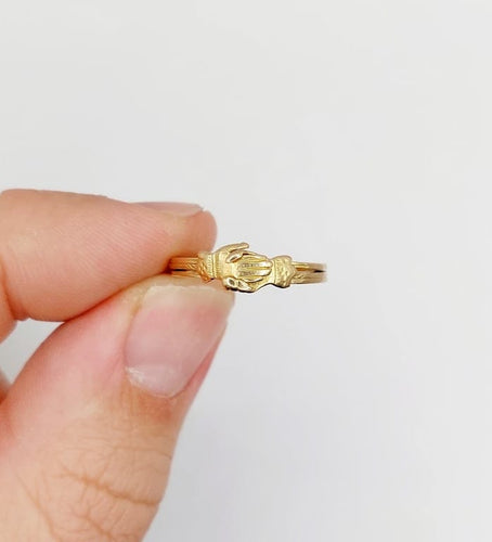 Bague 49 Bague Fédé victorienne en or 18k cœur et mains, circa 1880 58 Facettes A06750