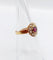 Bague 50 Bague marguerite ancienne en or rose 18k, pierre violette et perles 58 Facettes A06752