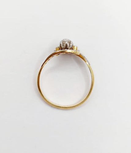 Bague 54 Bague toi et moi tourbillon antique en or 18k, platine et diamants 58 Facettes A06754