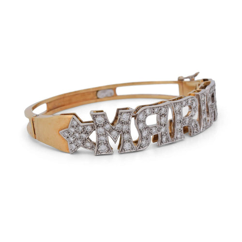 Bracelet Bracelet vintage « MARIA » en or jaune 18k et or blanc, diamants 58 Facettes BR106 (05149)