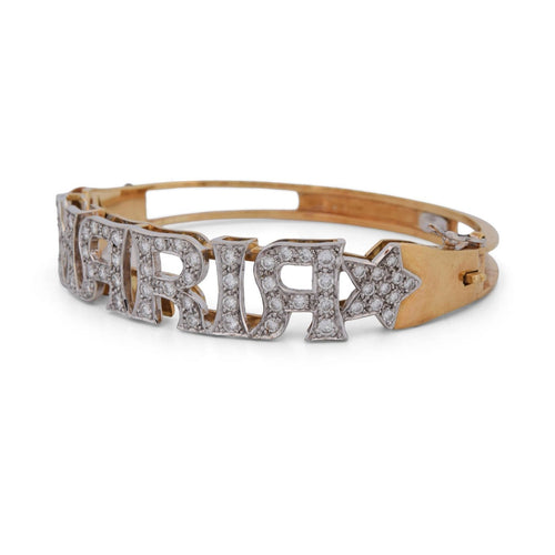 Bracelet Bracelet vintage « MARIA » en or jaune 18k et or blanc, diamants 58 Facettes BR106 (05149)