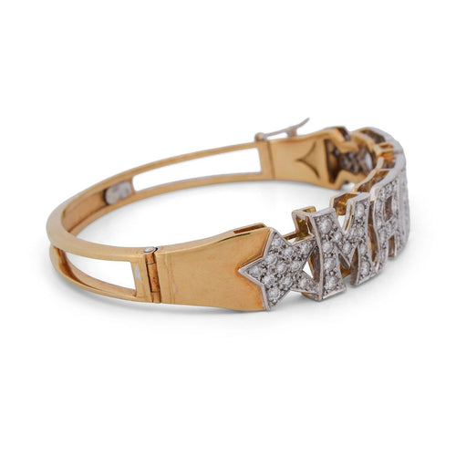 Bracelet Bracelet vintage « MARIA » en or jaune 18k et or blanc, diamants 58 Facettes BR106 (05149)