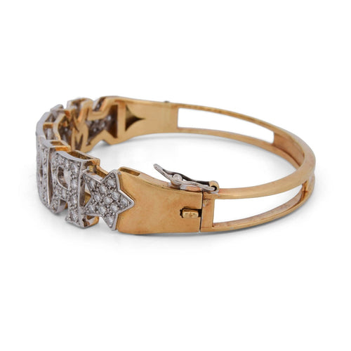 Bracelet Bracelet vintage « MARIA » en or jaune 18k et or blanc, diamants 58 Facettes BR106 (05149)