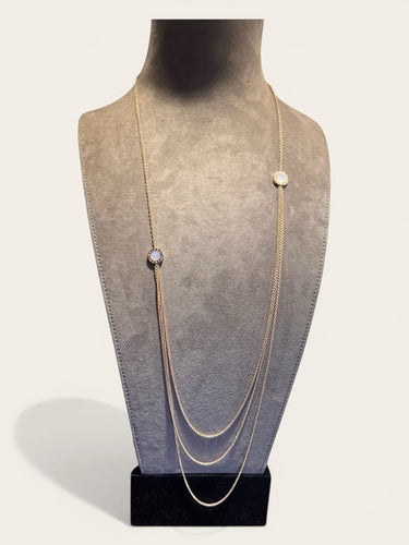 Collier Bvlgari Bvlgari - Collier sautoir en or rose 18 carats, nacre et onyx 58 Facettes 8058 A