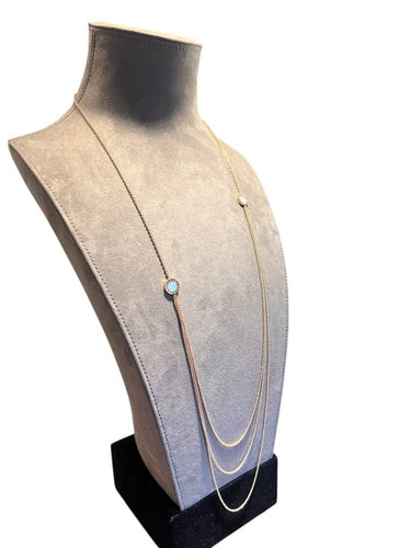 Collier Bvlgari Bvlgari - Collier sautoir en or rose 18 carats, nacre et onyx 58 Facettes 8058 A