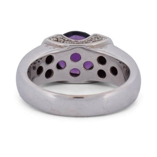 Bague 62 Bague vintage en or blanc 18k avec améthyste et diamants 58 Facettes AN132 112-193 (05419)
