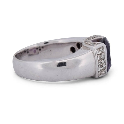 Bague 62 Bague vintage en or blanc 18k avec améthyste et diamants 58 Facettes AN132 112-193 (05419)