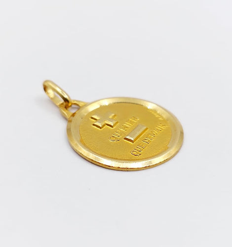 Pendentif Augis - Pendentif médaille d’amour « + qu’hier - que demain » en or 18k 58 Facettes A06758