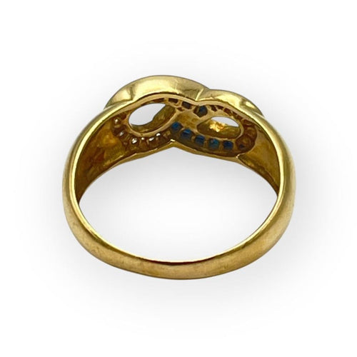 Bague 57 Bague infini en or jaune 750 sertie de saphirs et diamants 58 Facettes 149066403