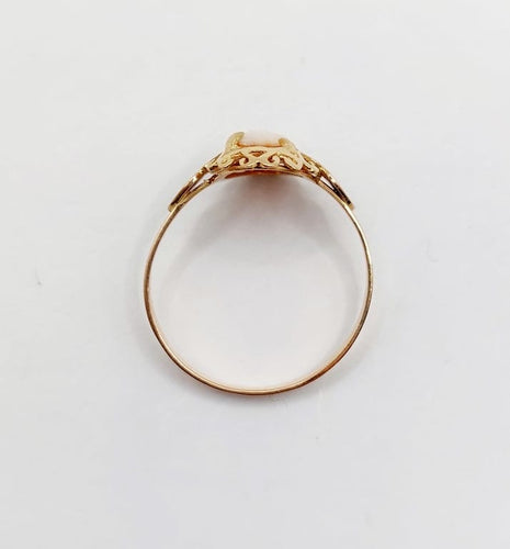 Bague 55.5 Bague vintage en or rose 18k avec camée coquille 58 Facettes A06766