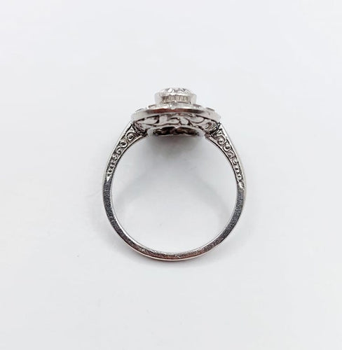 Bague 54 Bague marquise Art déco en platine et diamants (1,90 ct) 58 Facettes A06767