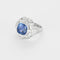 Bague 48 Bague Art déco en platine avec saphir de Ceylan 3,42 ct et diamants 58 Facettes CAN1600X3-1