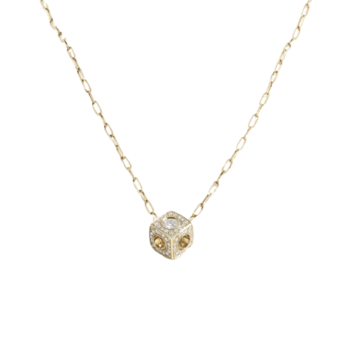 Pendentif dinh van Le Cube XL - Pendentif en or jaune et diamants 58 Facettes OC-63500347