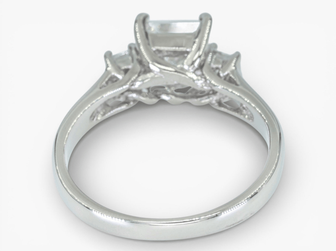 Bague 50 Bague entourage en or blanc 14 ct avec diamants 1,21 ct et certificat HRD 58 Facettes J250000016695