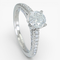 Bague 51 HRD - Bague entourage en or blanc 14 kt et diamants 1,60 ct 58 Facettes J260000040069
