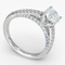 Bague 51 HRD - Bague entourage en or blanc 14 kt et diamants 1,60 ct 58 Facettes J260000040069