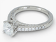 Bague 51 HRD - Bague entourage en or blanc 14 kt et diamants 1,60 ct 58 Facettes J260000040069